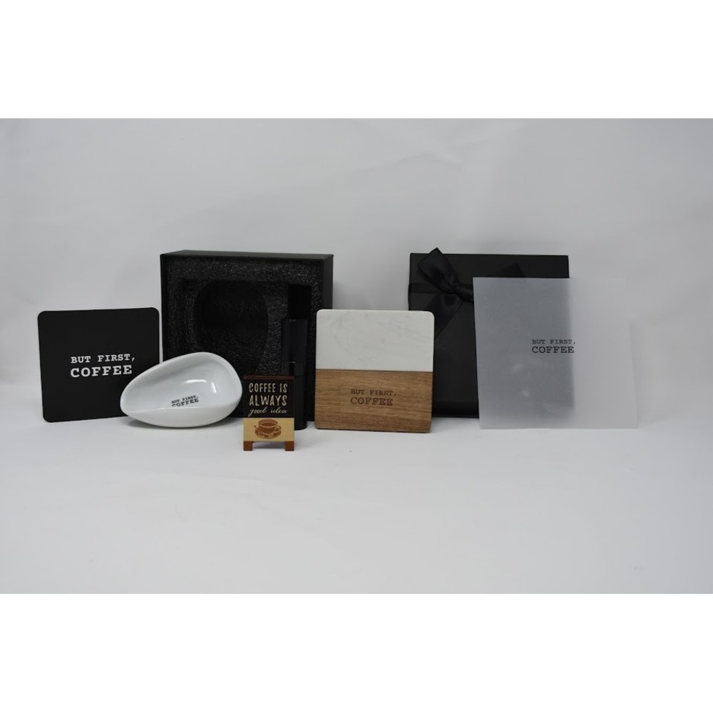 GEMINI Ceramic Coffee Dosing Cup with Felt Coasters & Espresso Accessories Set